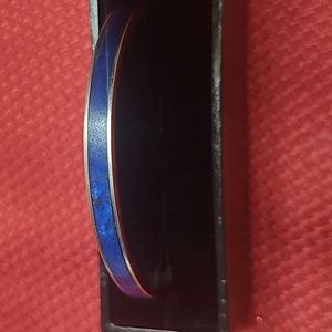 Silver and Lapis Bangle Bracelet